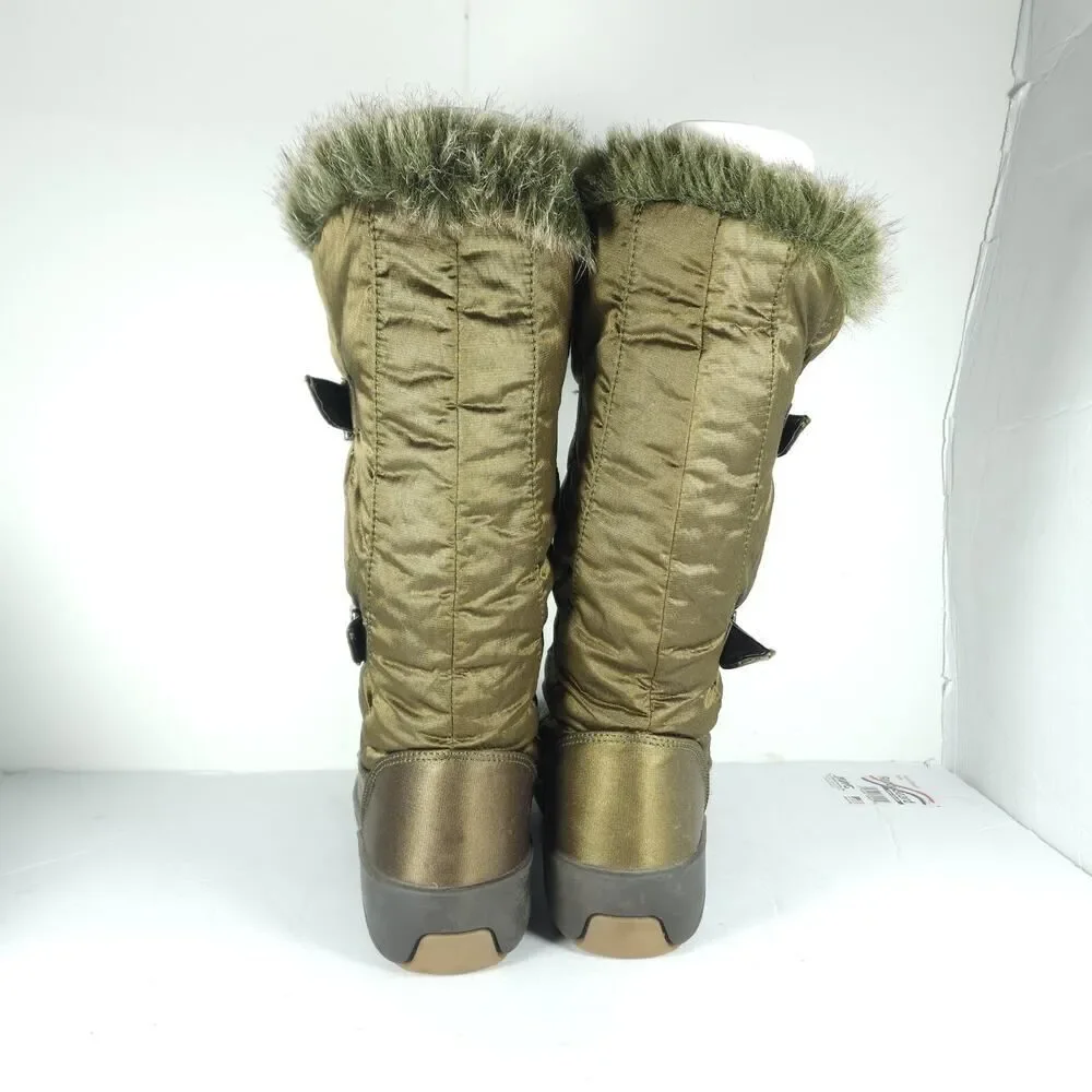Pajar Canada Women's US9,5 EU40 Bronze brown Faux Fur Wedge Winter Boots